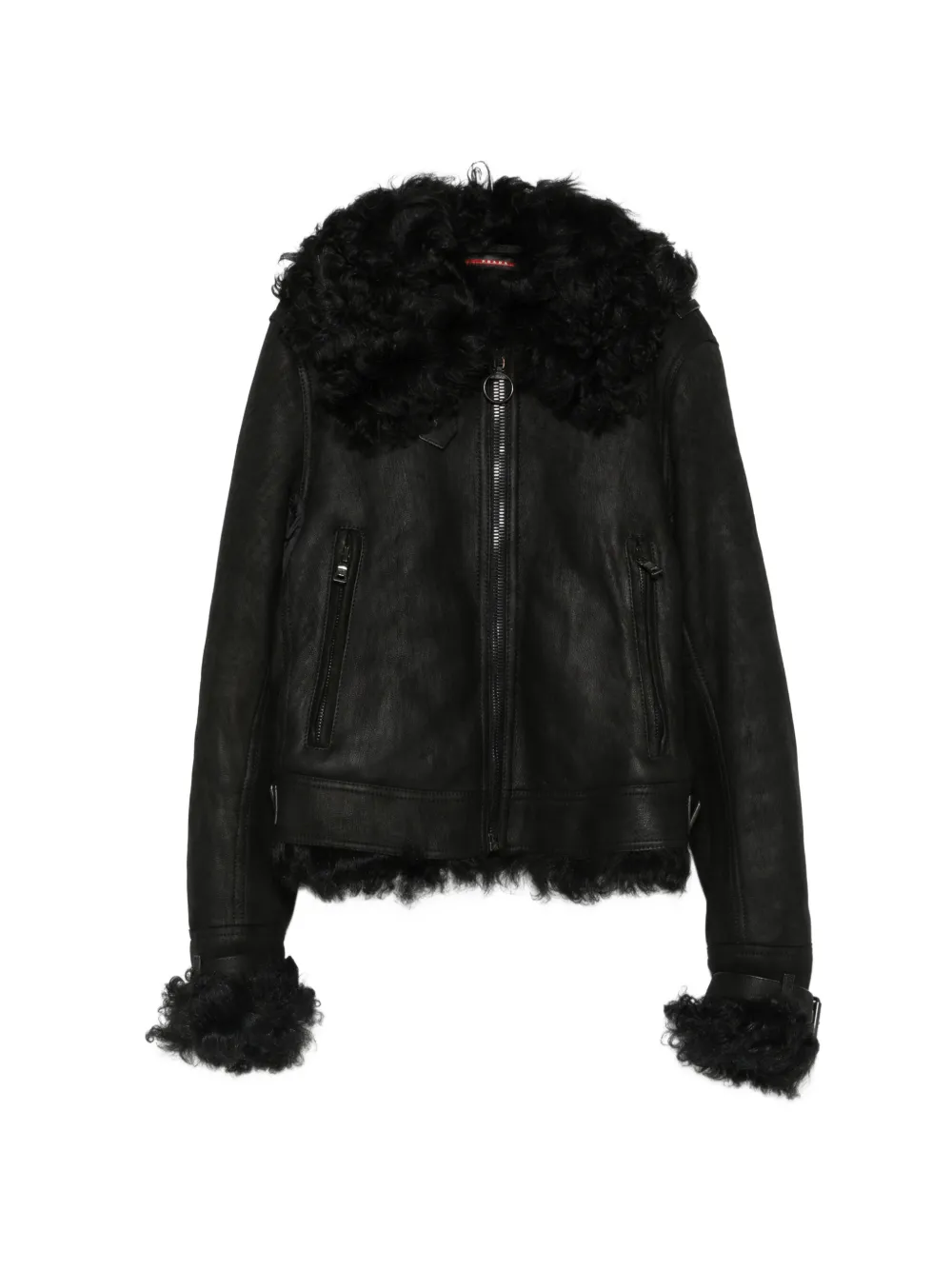 Prada Pre-Owned 2000s Jacke mit Shearling - Schwarz