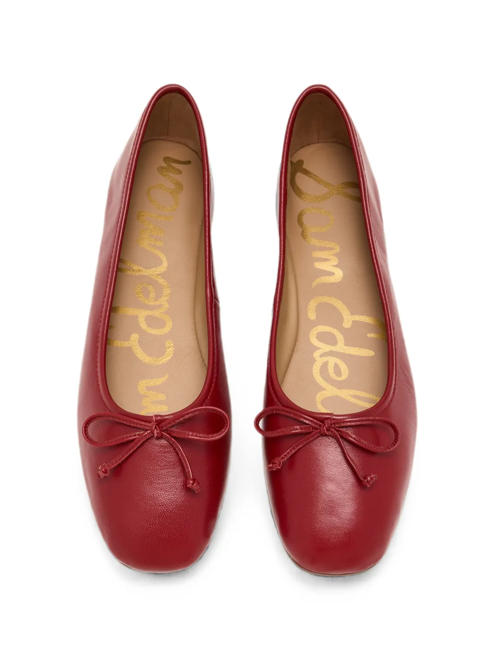 Sam Edelman Alie bow-detail leather ballet flats Rood