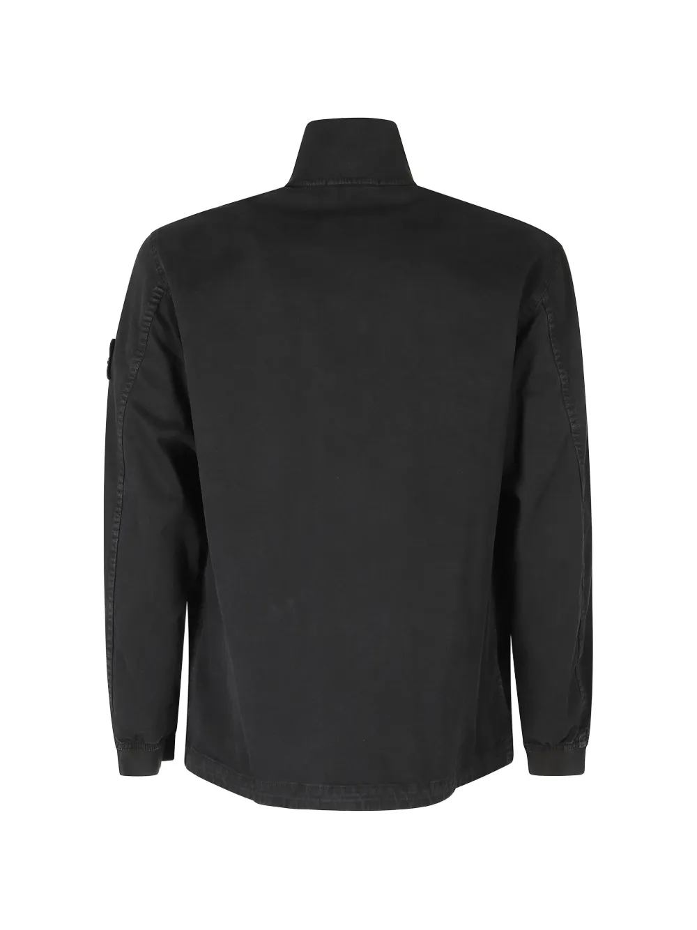Stone Island 1200024 stretch twill shirtjack van biologisch katoen Zwart