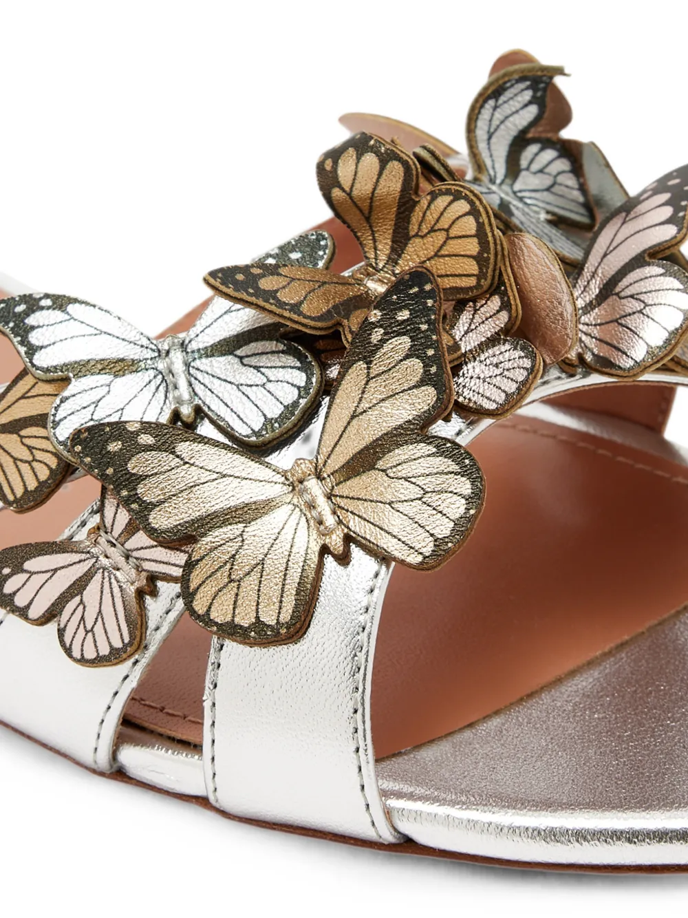 Aquazzura Papillon butterfly-embellished sandals Zilver