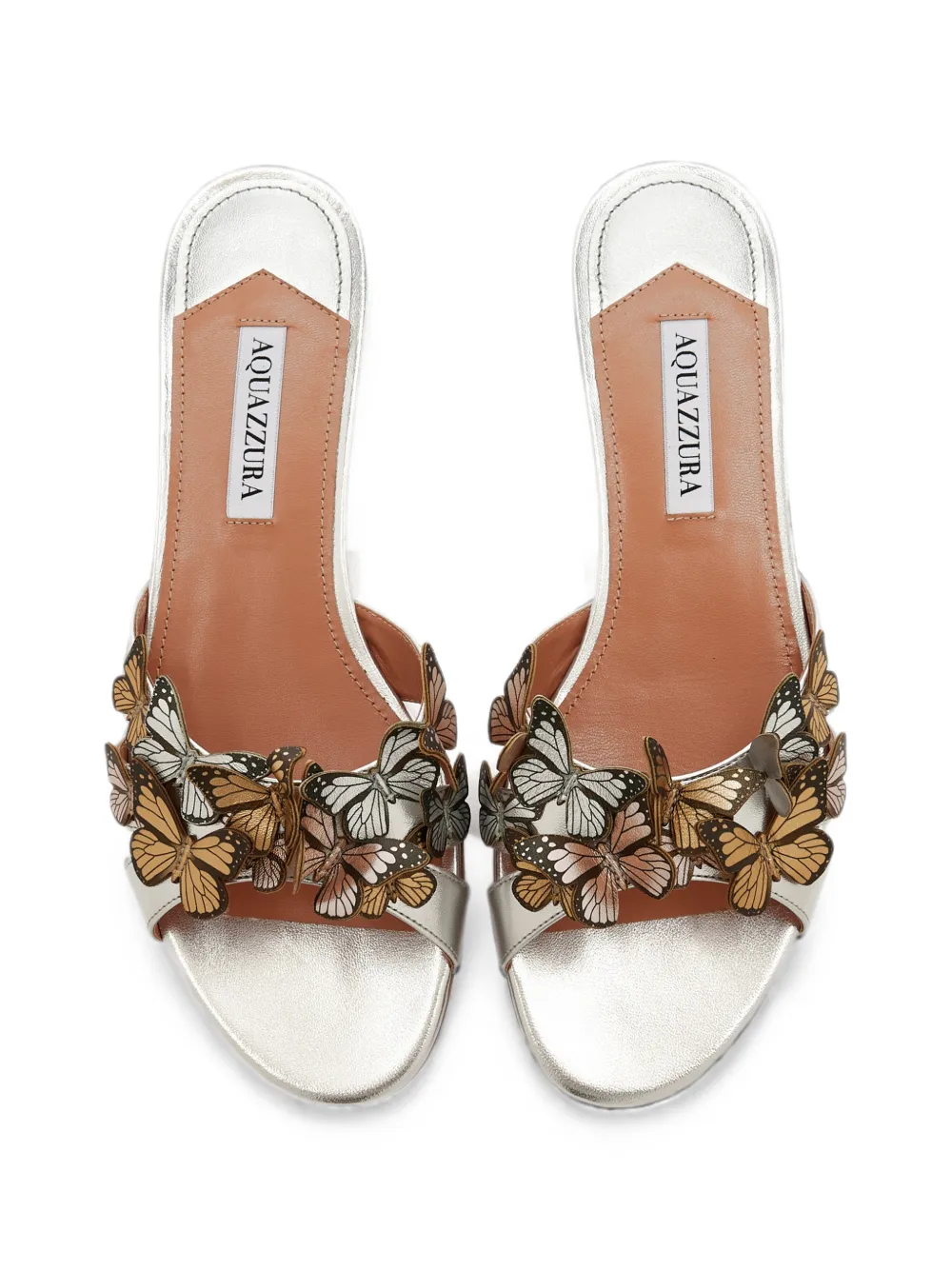 Aquazzura Papillon butterfly-embellished sandals Zilver