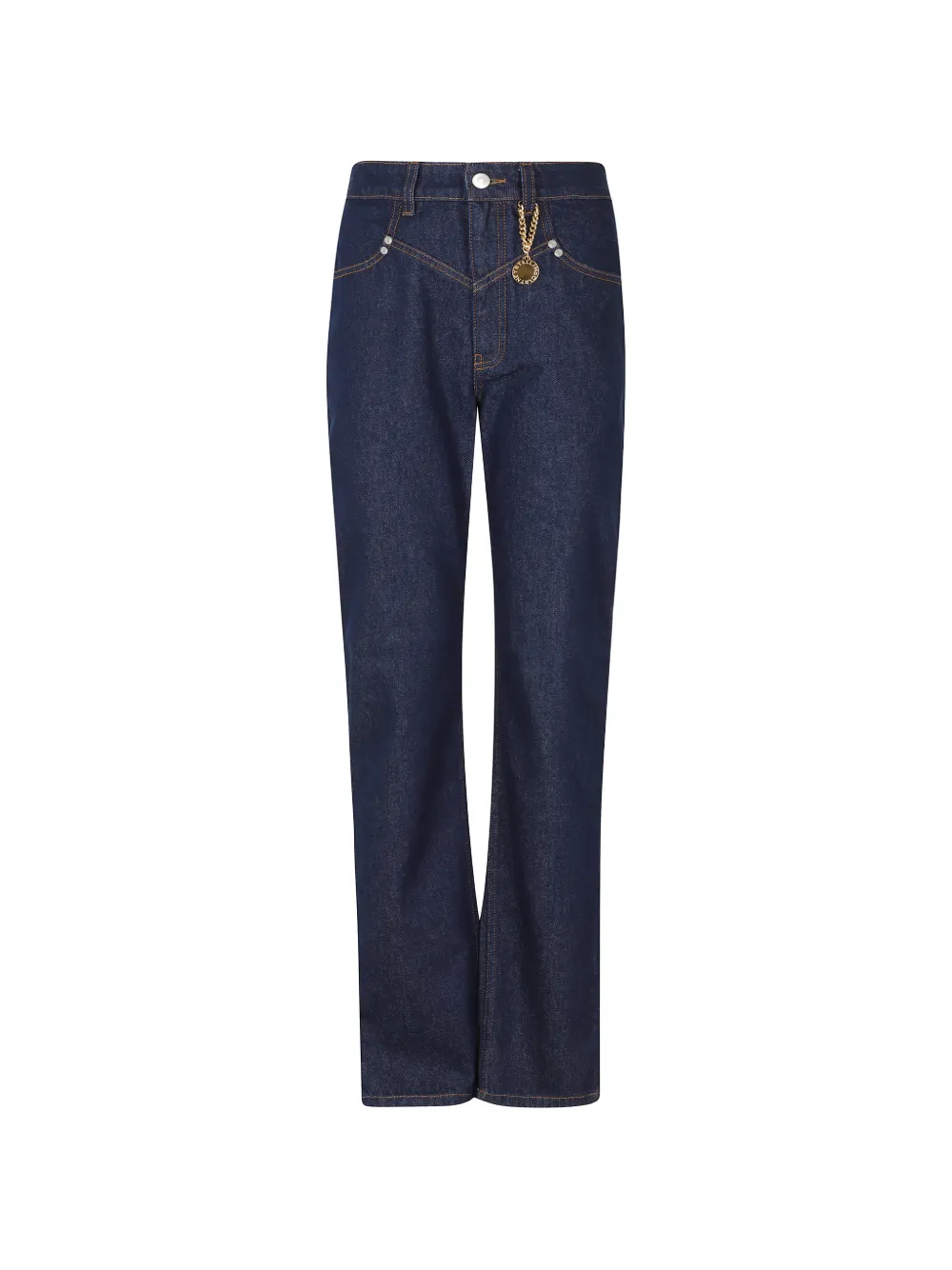 Stella McCartney logo-charm straight-leg jeans - Blau