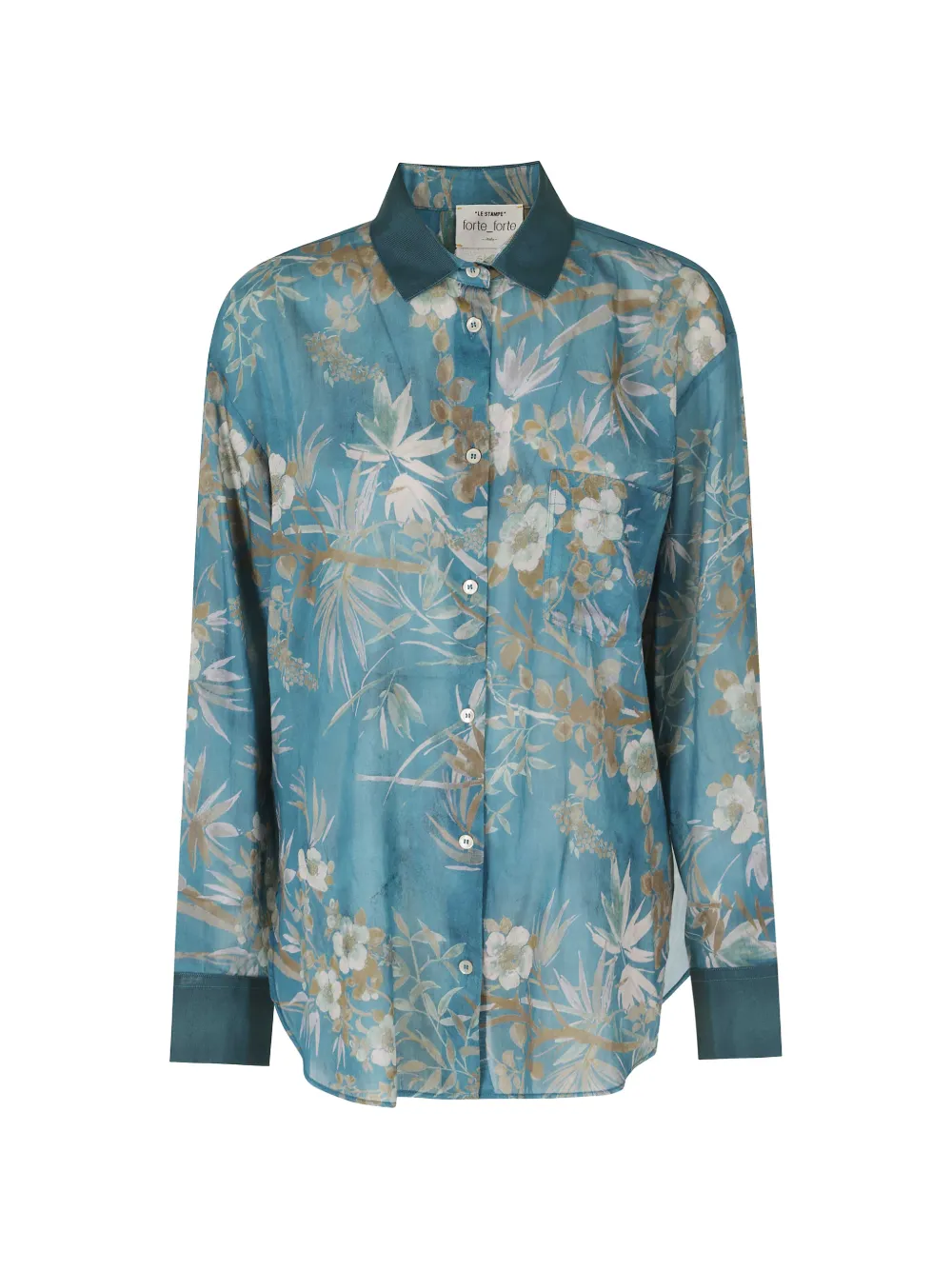 Forte Forte Le Bambou Secret floral-print shirt - Blu