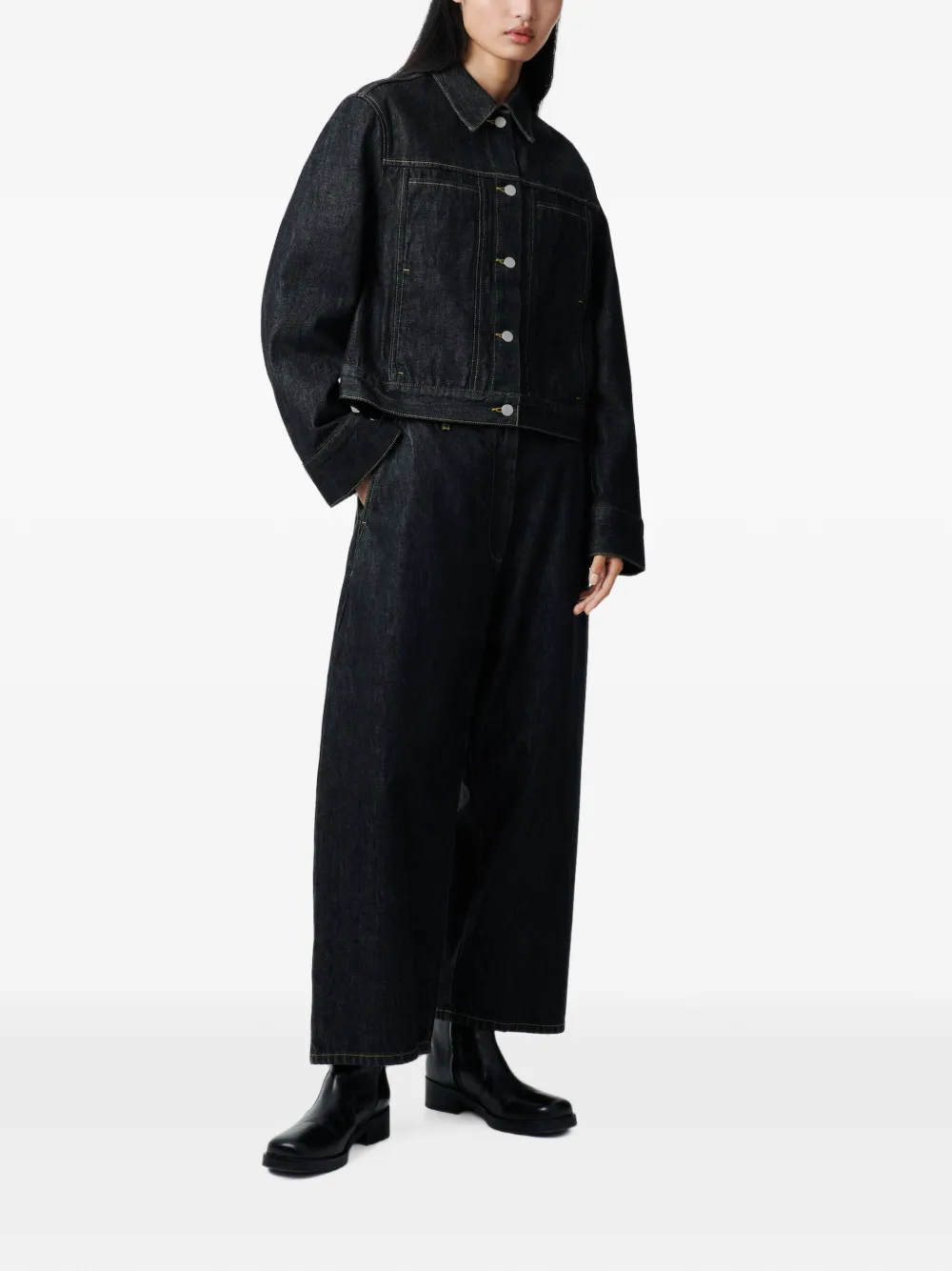 Studio Nicholson Chalco jeans met wijde pijpen Zwart