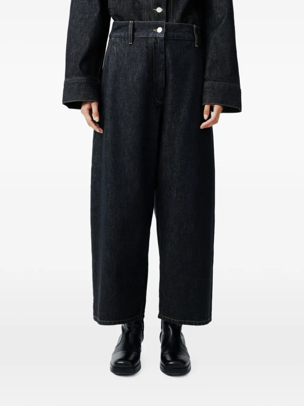 Studio Nicholson Chalco jeans met wijde pijpen Zwart