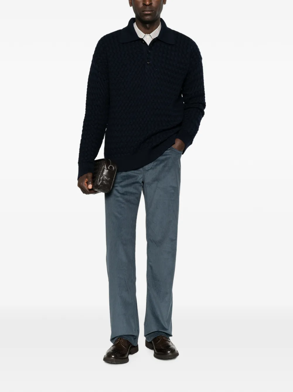 ETRO Ribfluwelen straight broek Blauw