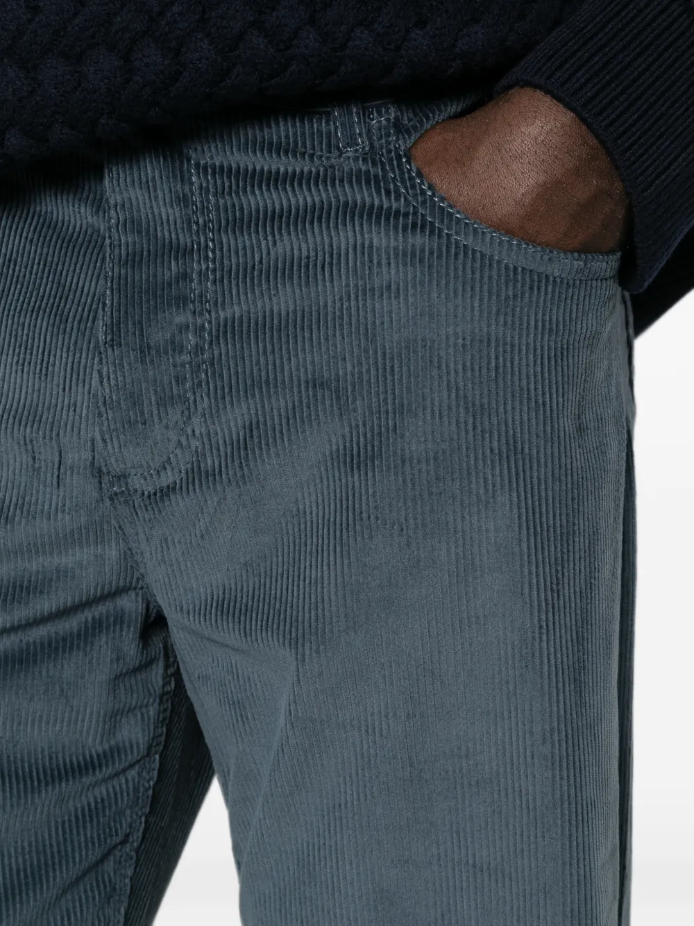 ETRO Ribfluwelen straight broek Blauw