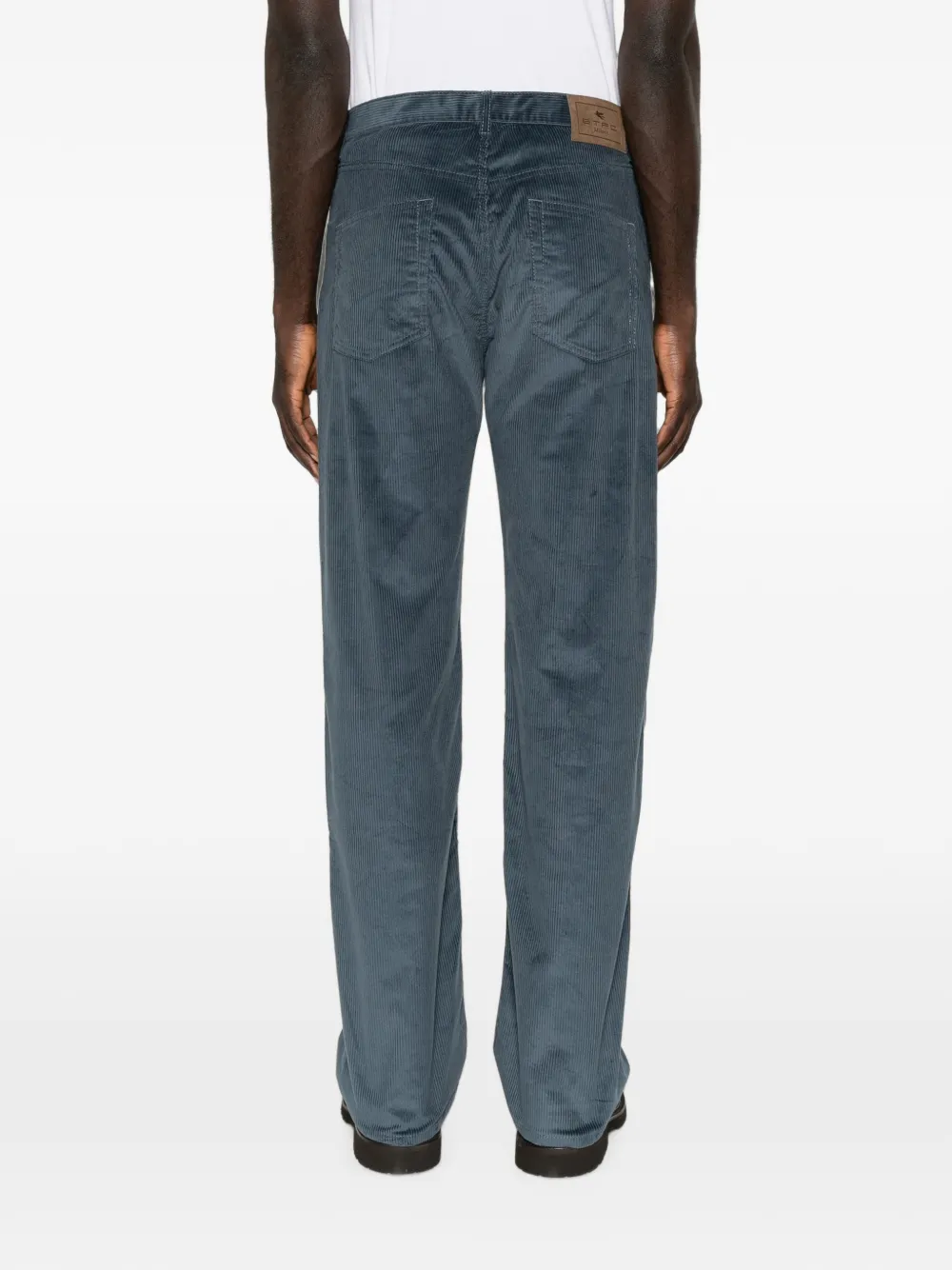 ETRO Ribfluwelen straight broek Blauw