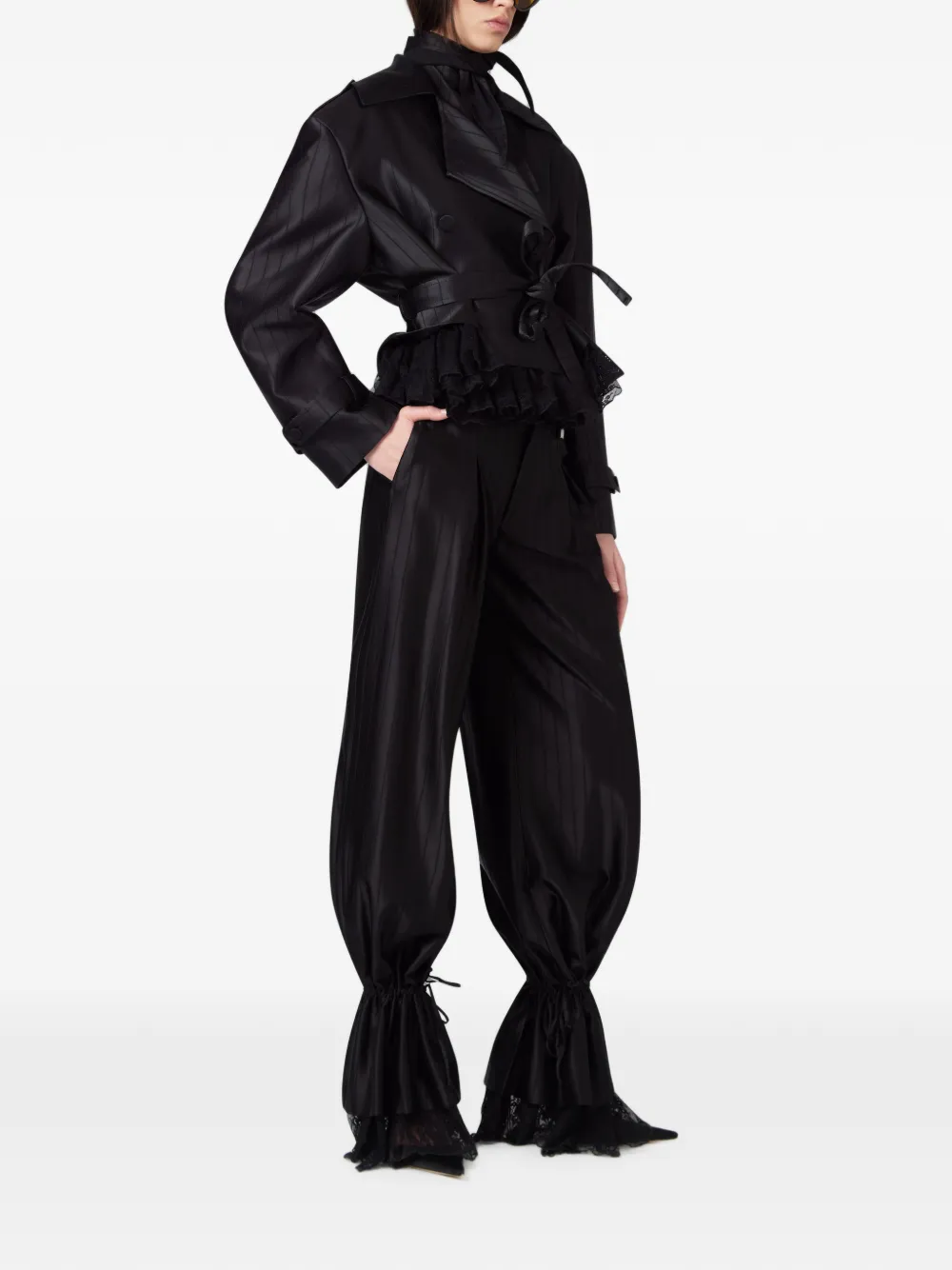 Giuseppe Di Morabito Broek met ruches Zwart