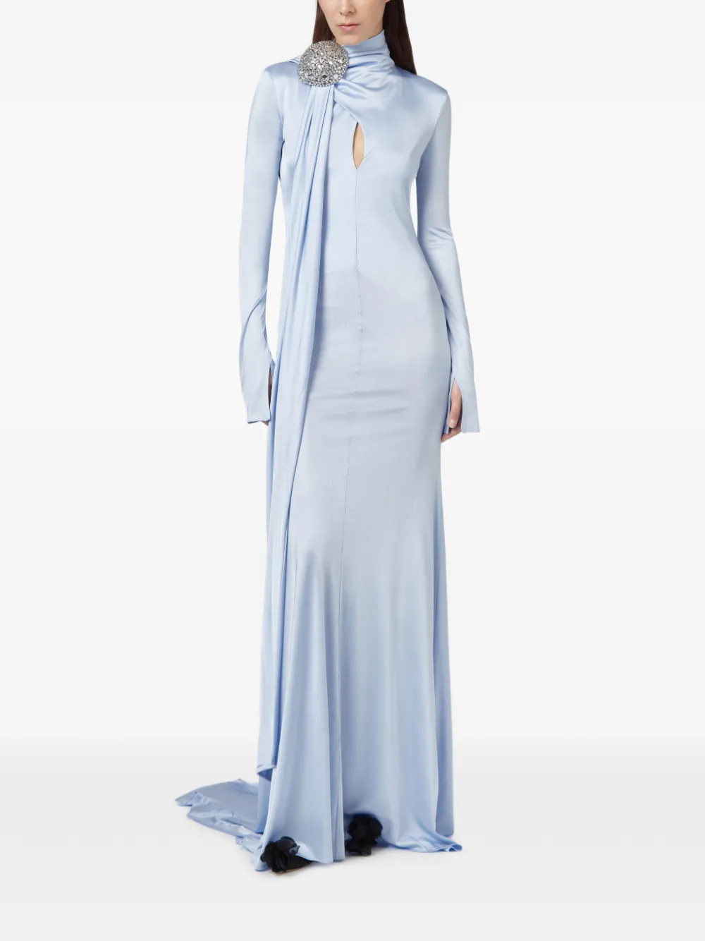 Giuseppe Di Morabito Maxi-jurk verfraaid met kristallen Blauw