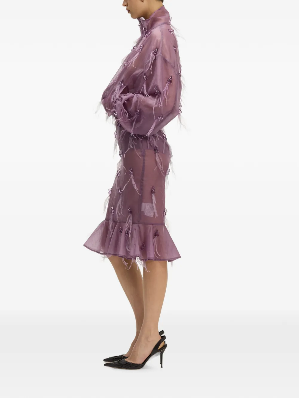 Giuseppe Di Morabito Midi-rok met ruches Paars