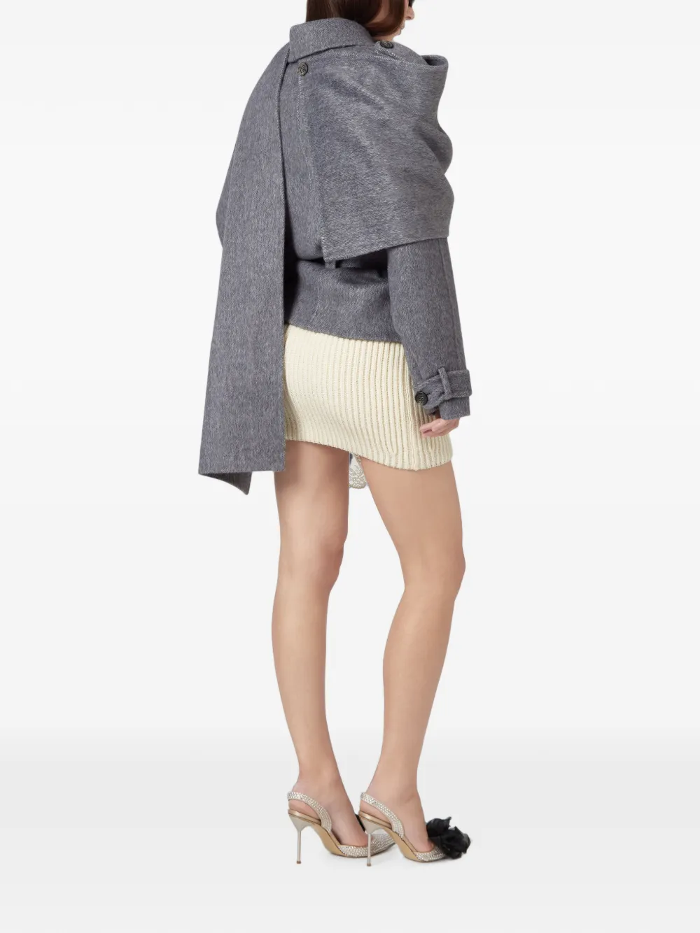 Giuseppe Di Morabito belted scarf-detail jacket Grijs