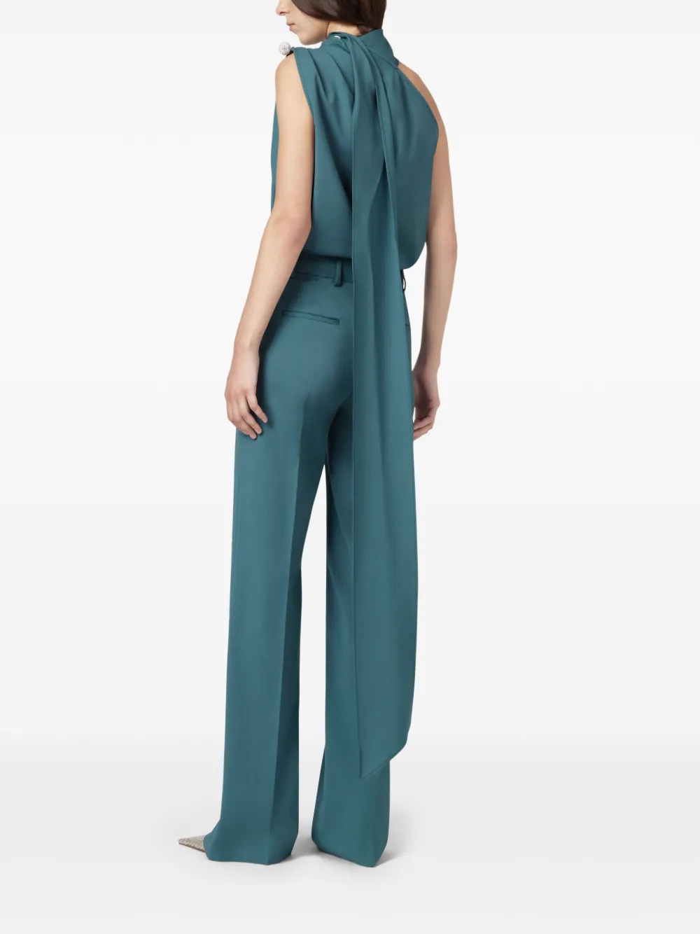 Giuseppe Di Morabito High-waist pantalon met gesmockt detail Blauw