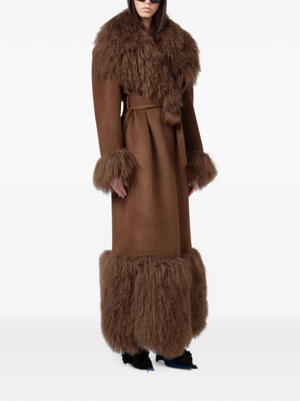 Giuseppe Di Morabito Lammy jas met ceintuur Bruin