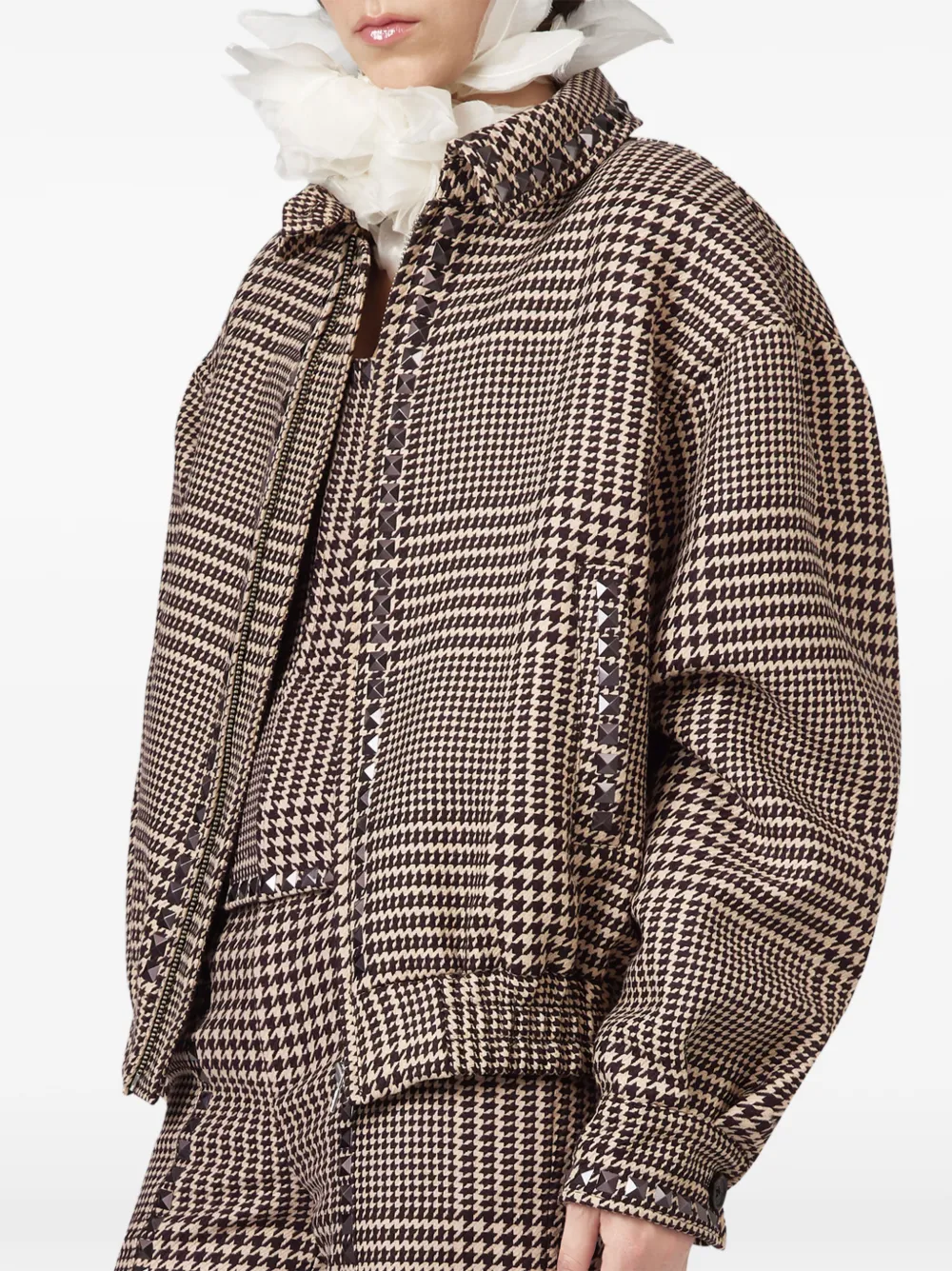Giuseppe Di Morabito Jack verfraaid met studs en pied-de-poule print Bruin