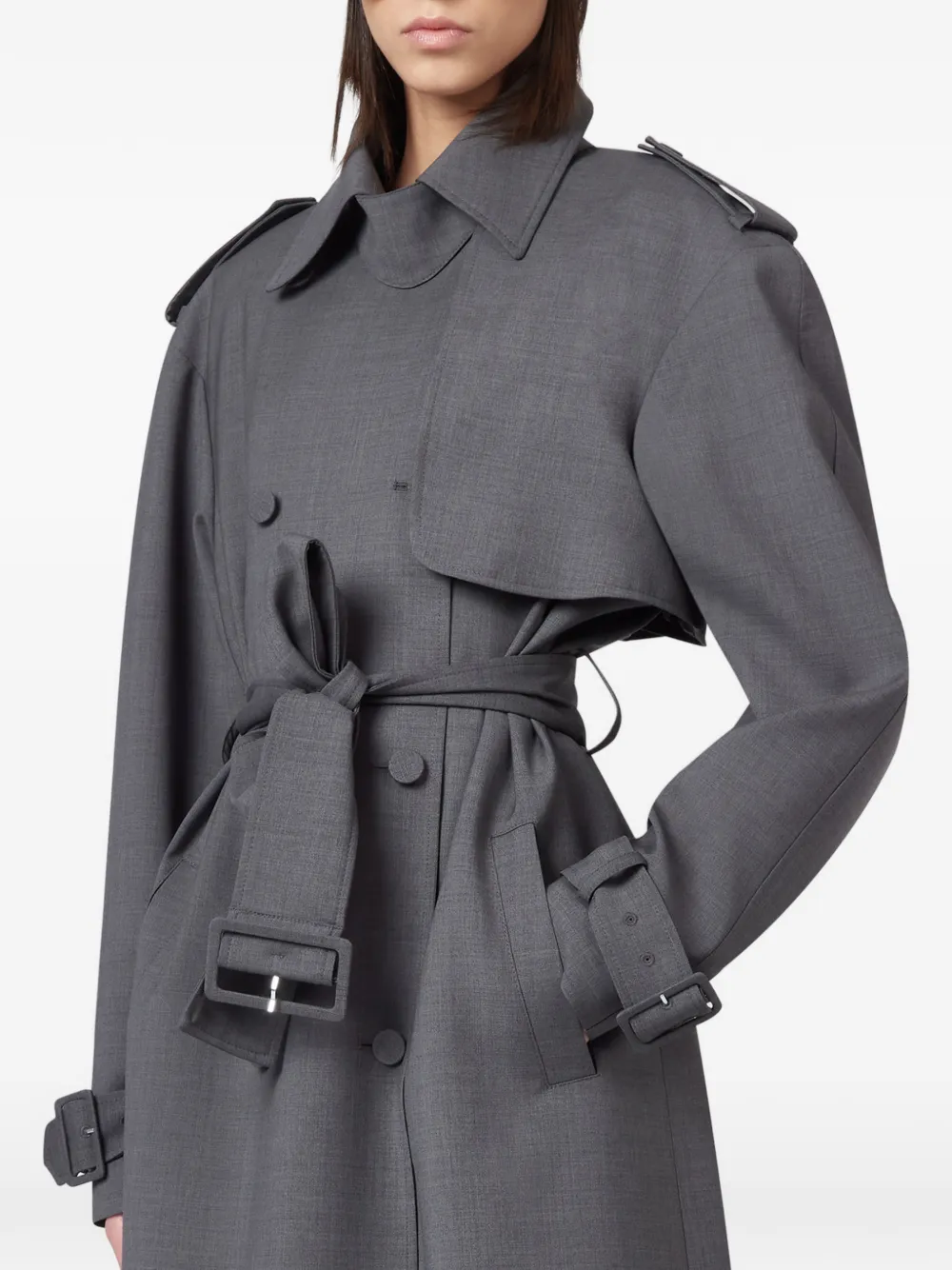 Giuseppe Di Morabito double-breasted belted trench coat Grijs
