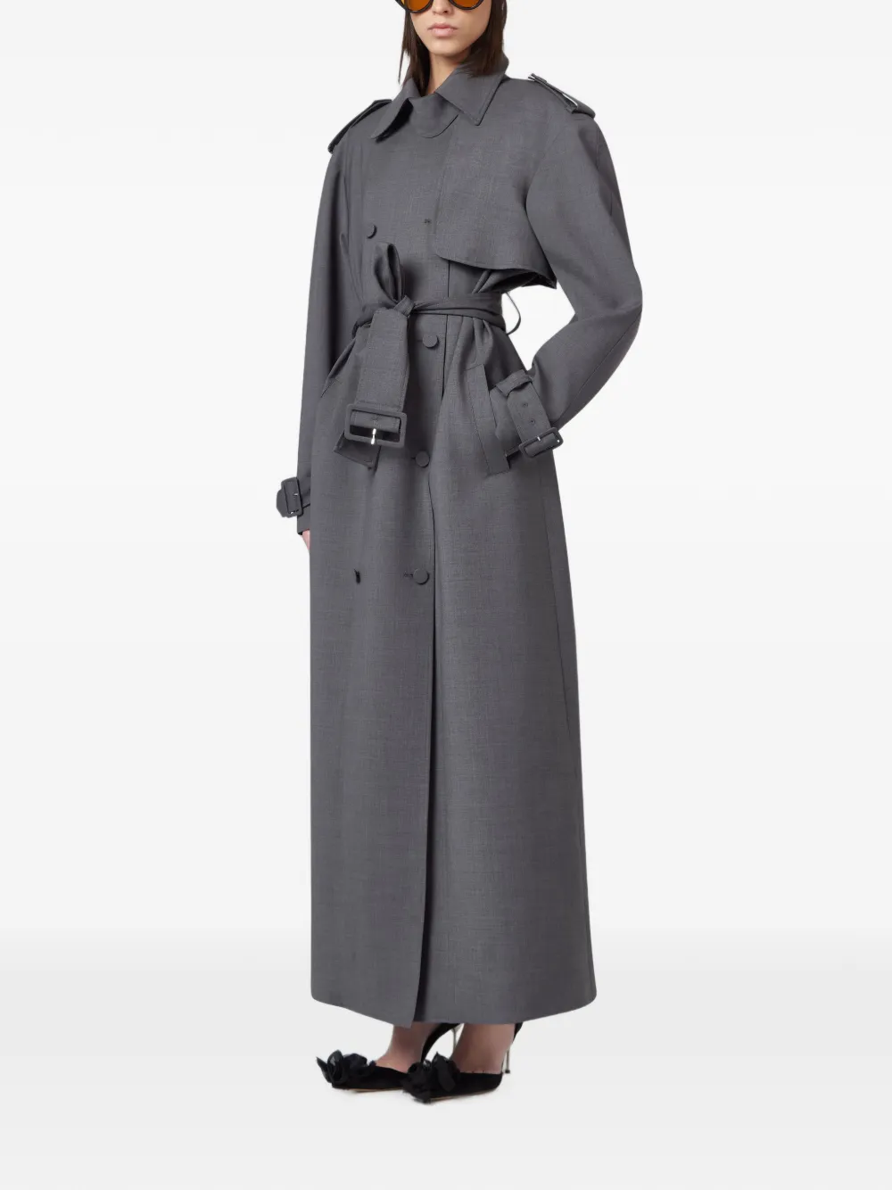 Giuseppe Di Morabito double-breasted belted trench coat Grijs