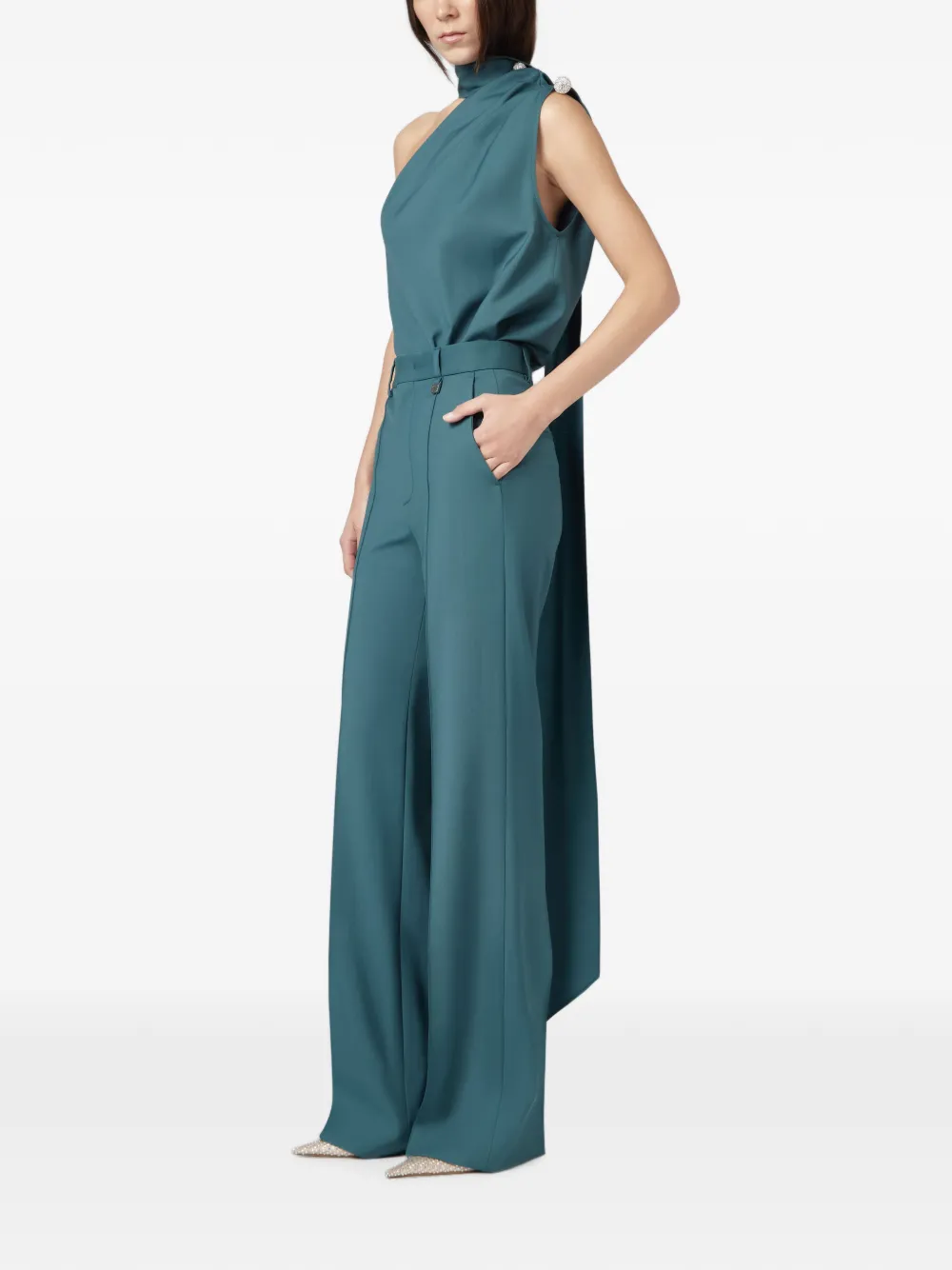 Giuseppe Di Morabito Blusa monospalla con decorazione - Verde