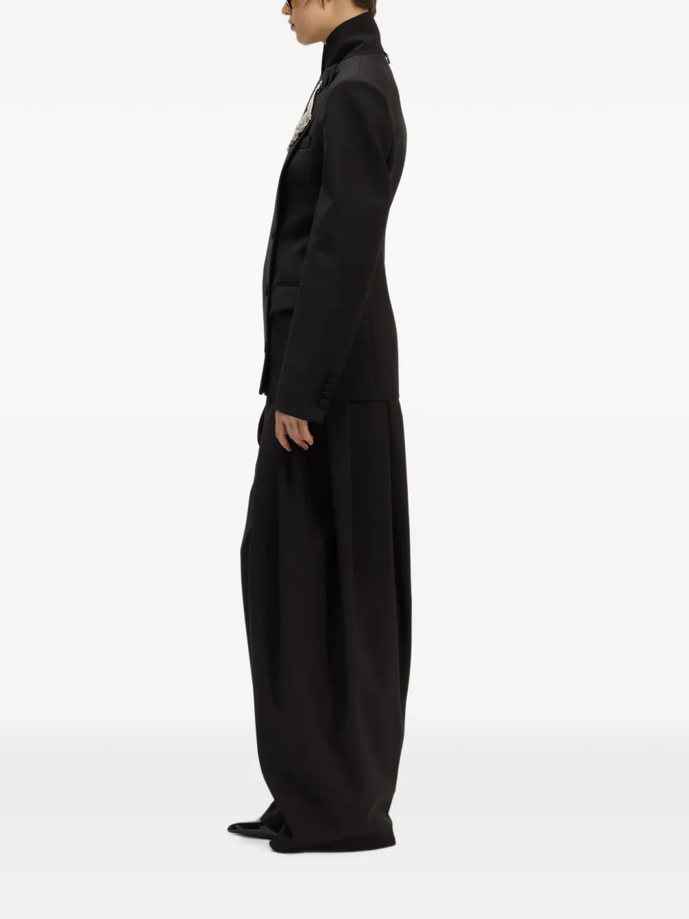 Giuseppe Di Morabito Blazer met dubbele rij knopen en hoge hals Zwart