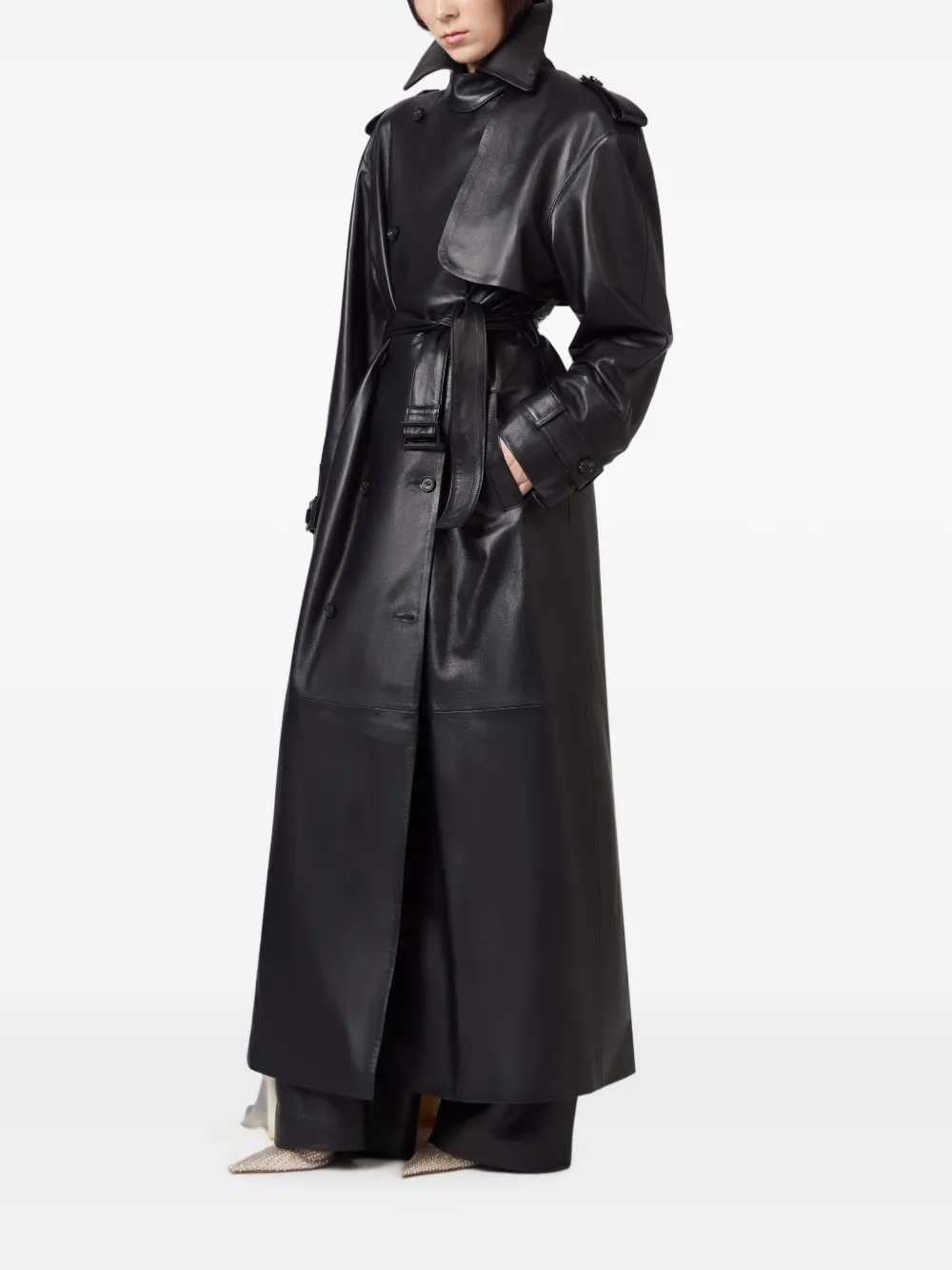 Giuseppe Di Morabito Trenchcoat met dubbele rij knopen en ceintuur Zwart