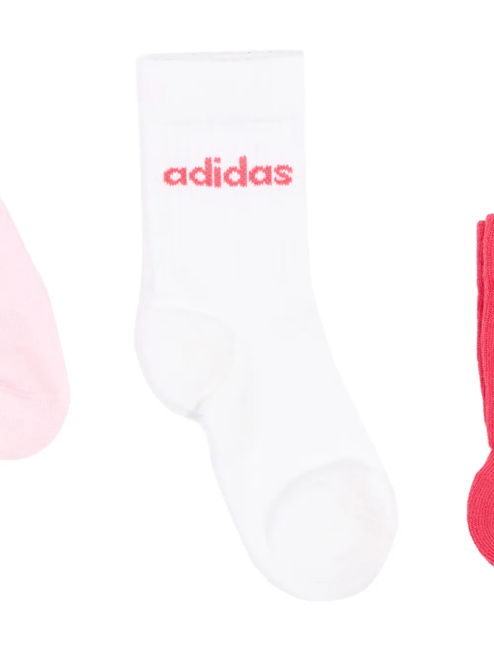adidas Kids Drie paar ribgebreide sokken met logo Wit
