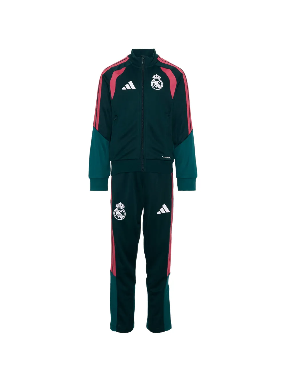 adidas Kids x Real Madrid logo-print panelled tracksuit - Verde