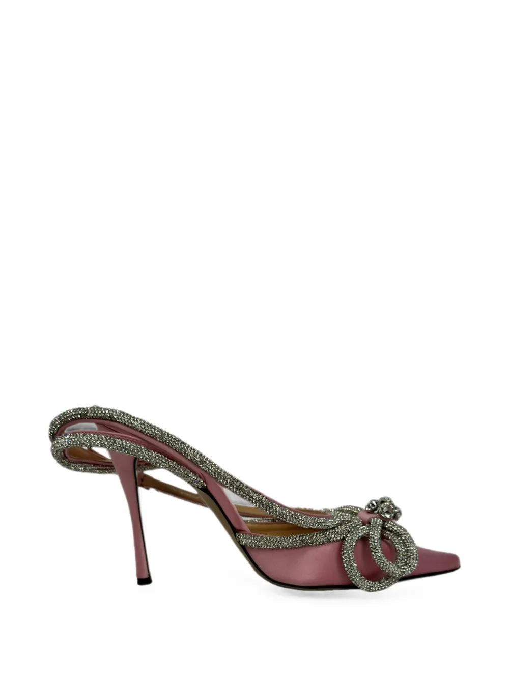Pre-owned Mach&mach Double Bow Ankle Strap Pumps In Pink