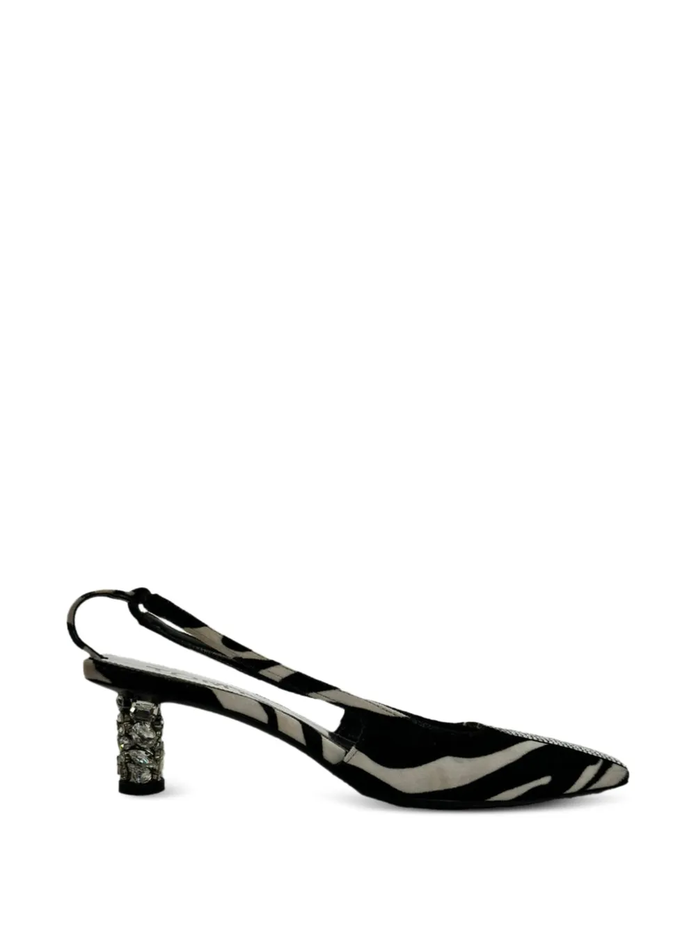 Tom Ford Vintage zebra-print slingback pumps - Schwarz