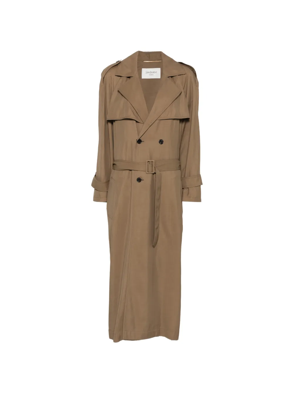 Saint Laurent double-breasted belted trench coat - Braun