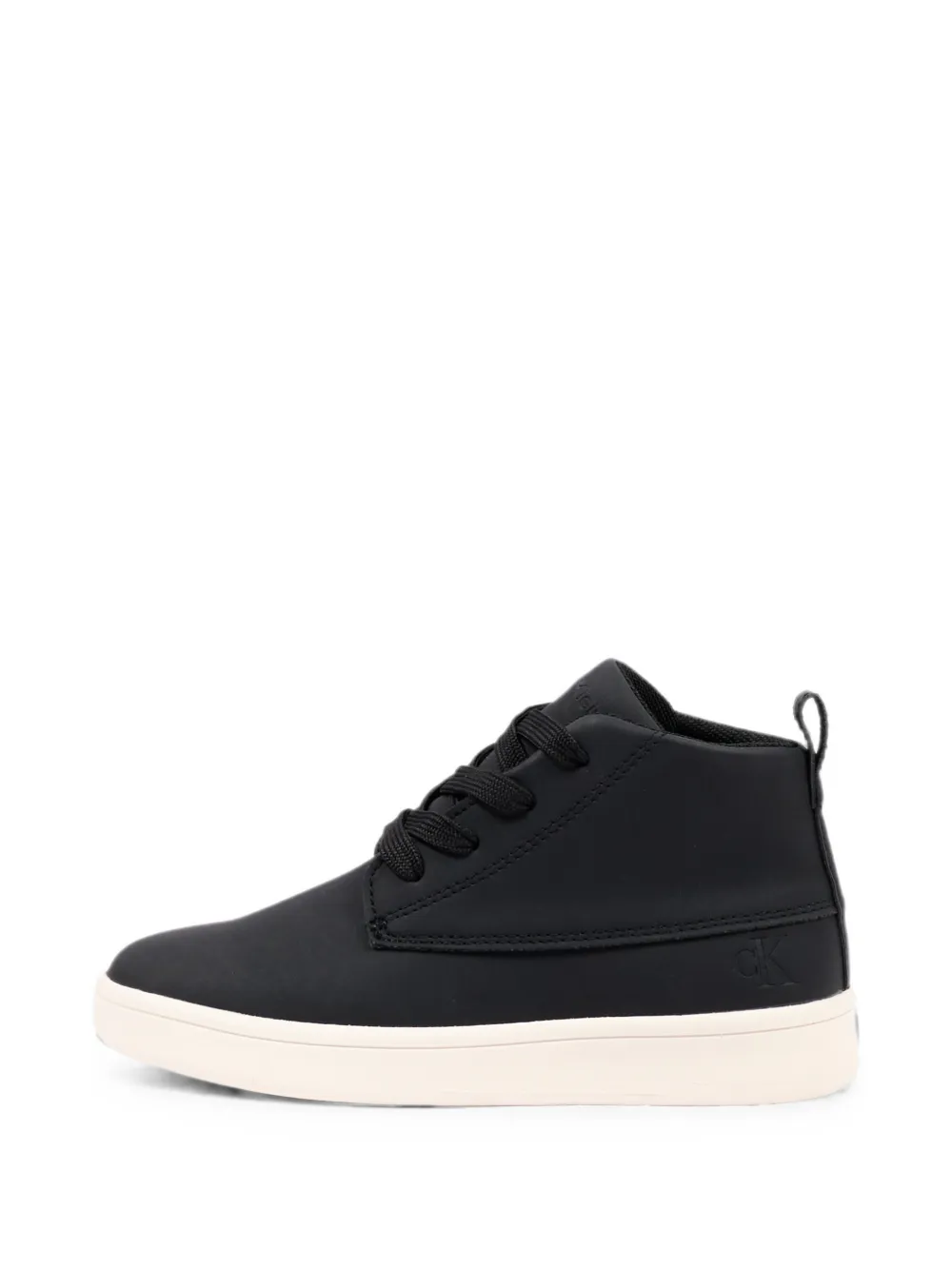 Calvin Klein Kids high-top leather sneakers Zwart