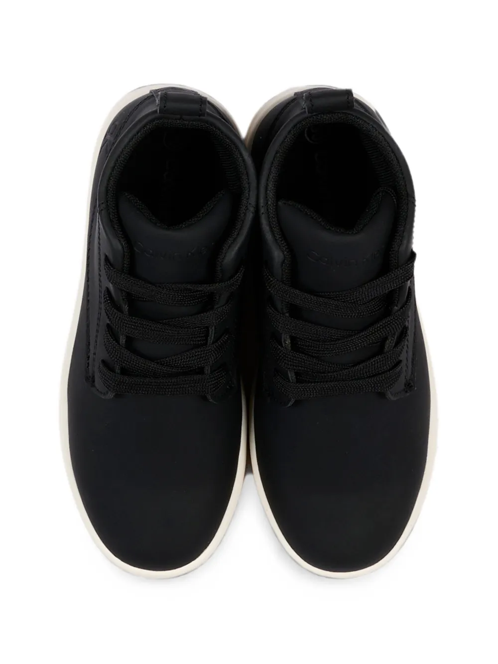 Calvin Klein Kids high-top leather sneakers Zwart