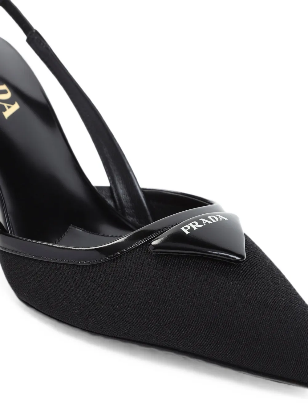 Prada logo-plaque slingback pumps Zwart