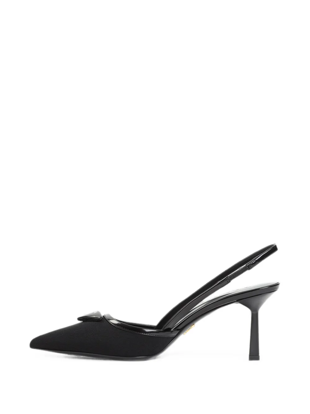 Prada logo-plaque slingback pumps Zwart