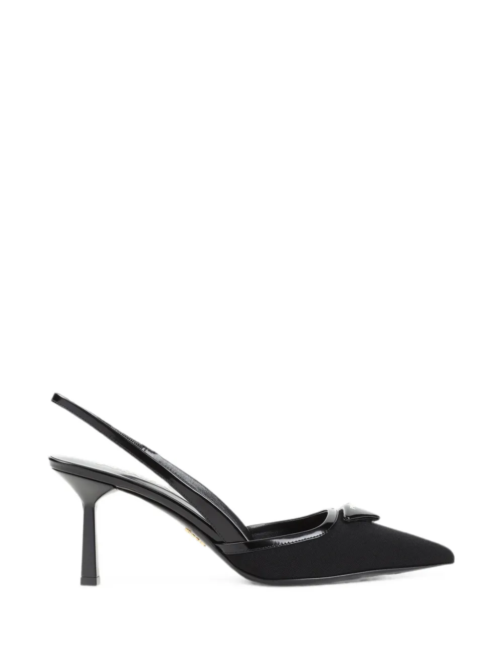 Prada logo-plaque slingback pumps Zwart