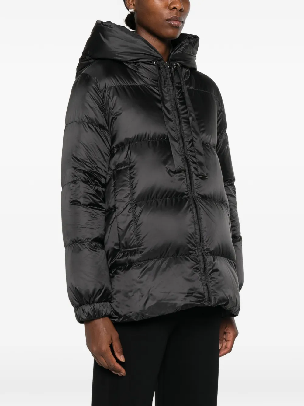 Max Mara Seia gewatteerde jas met capuchon Zwart