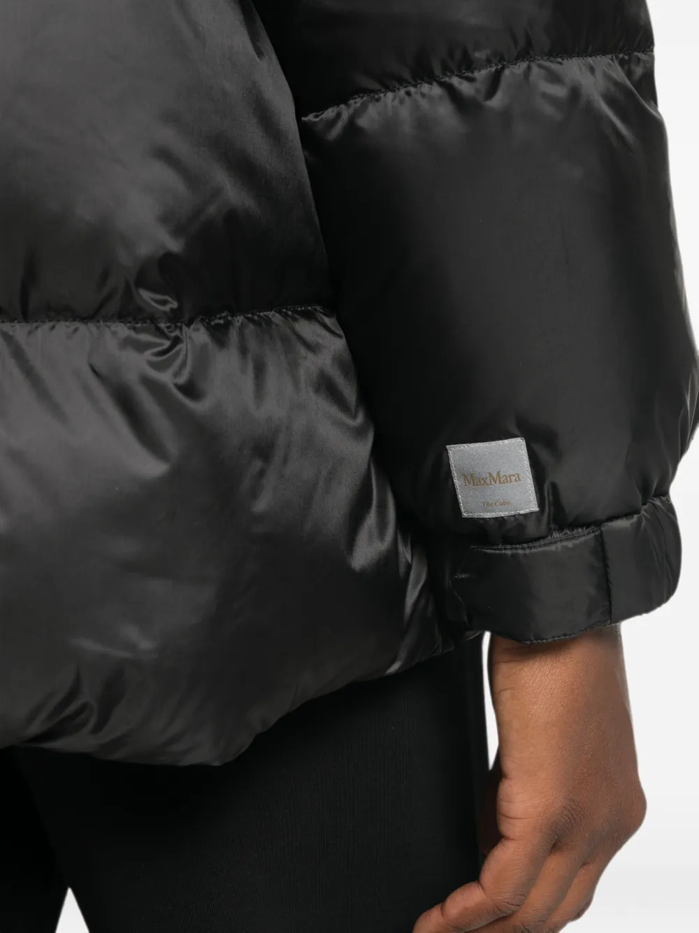 Max Mara Seia gewatteerde jas met capuchon Zwart