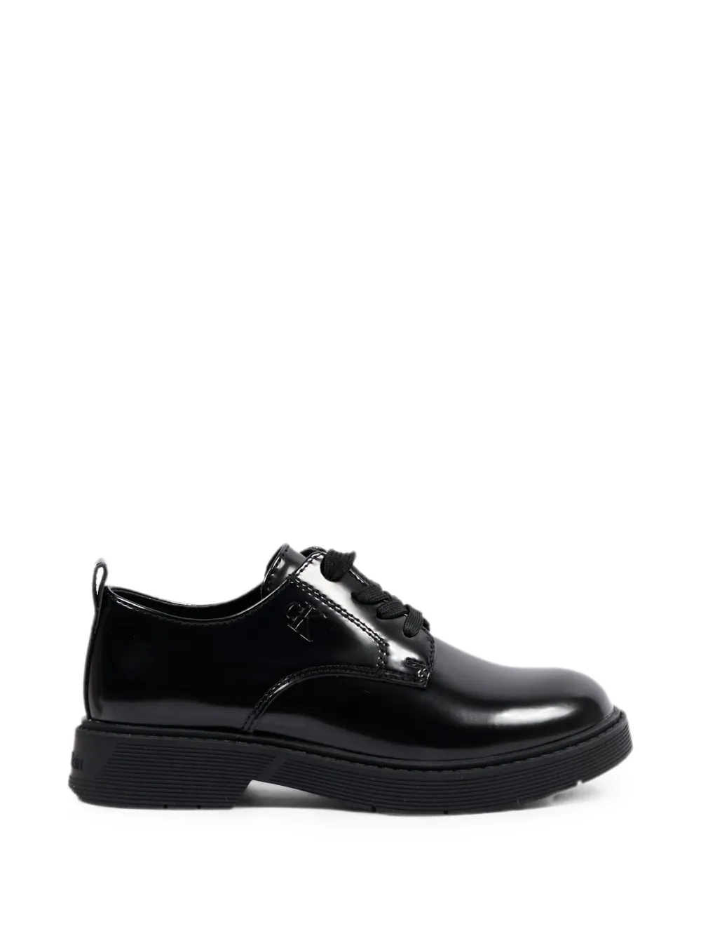 Calvin Klein Kids lace-up leather Derby shoes - Nero