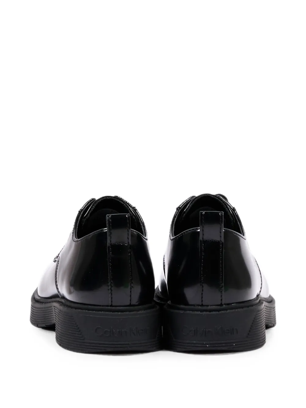 Calvin Klein Kids lace-up leather Derby shoes Zwart