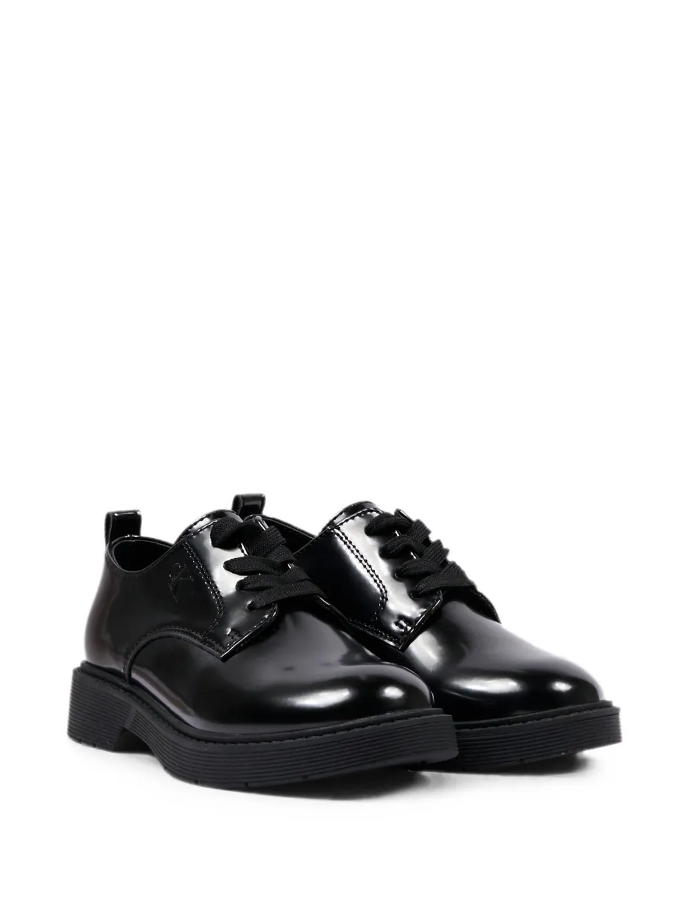 Calvin Klein Kids lace-up leather Derby shoes Zwart