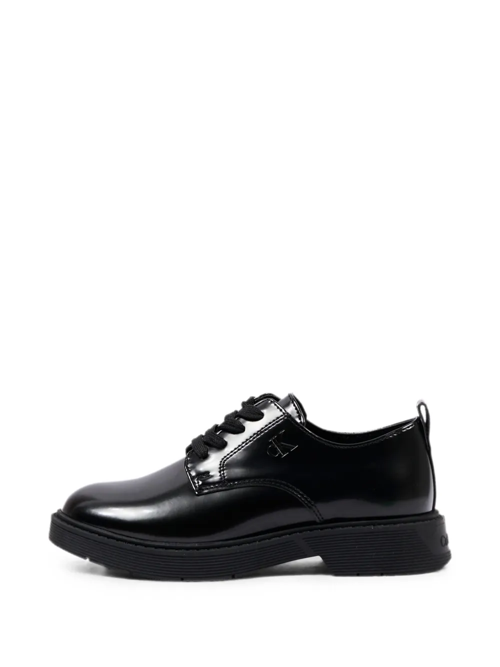 Calvin Klein Kids lace-up leather Derby shoes Zwart