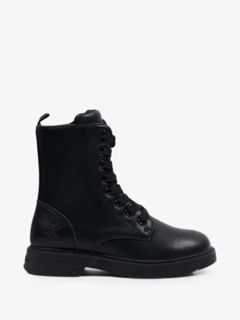 Calvin Klein Kids logo-embossed lace-up ankle boots