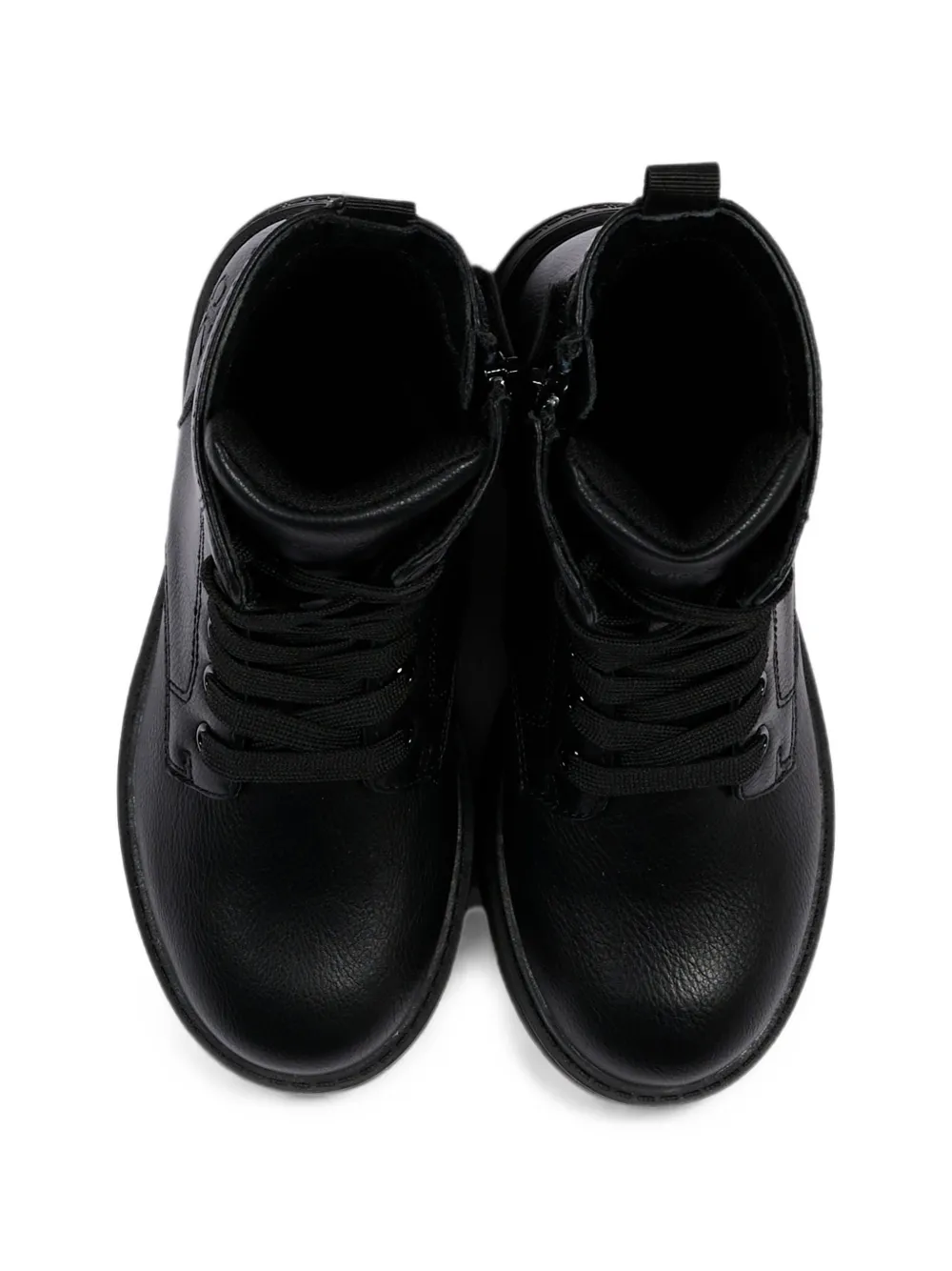 Calvin Klein Kids logo-embossed lace-up ankle boots Zwart