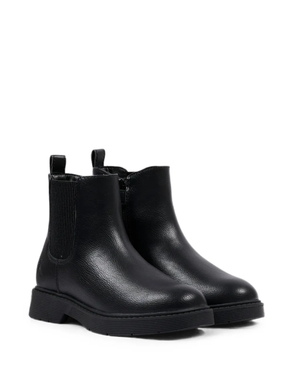 Calvin Klein Kids logo-debossed side-zip chelsea boots Zwart