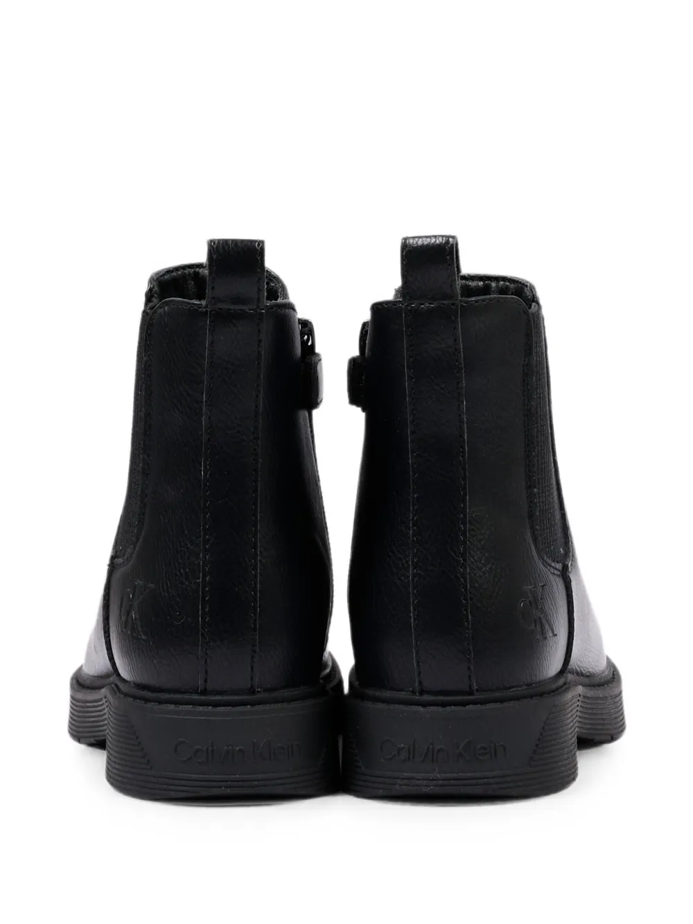 Calvin Klein Kids logo-debossed side-zip chelsea boots Zwart