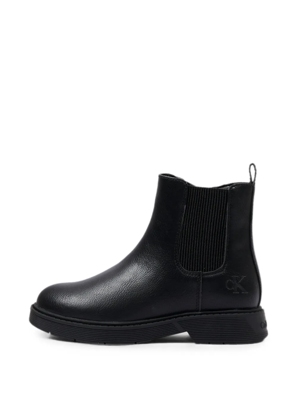 Calvin Klein Kids logo-debossed side-zip chelsea boots Zwart