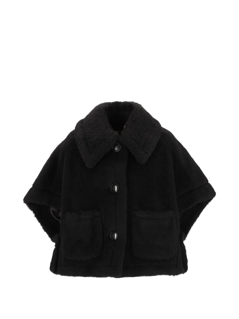 Max Mara Teddy button-down cape - Schwarz