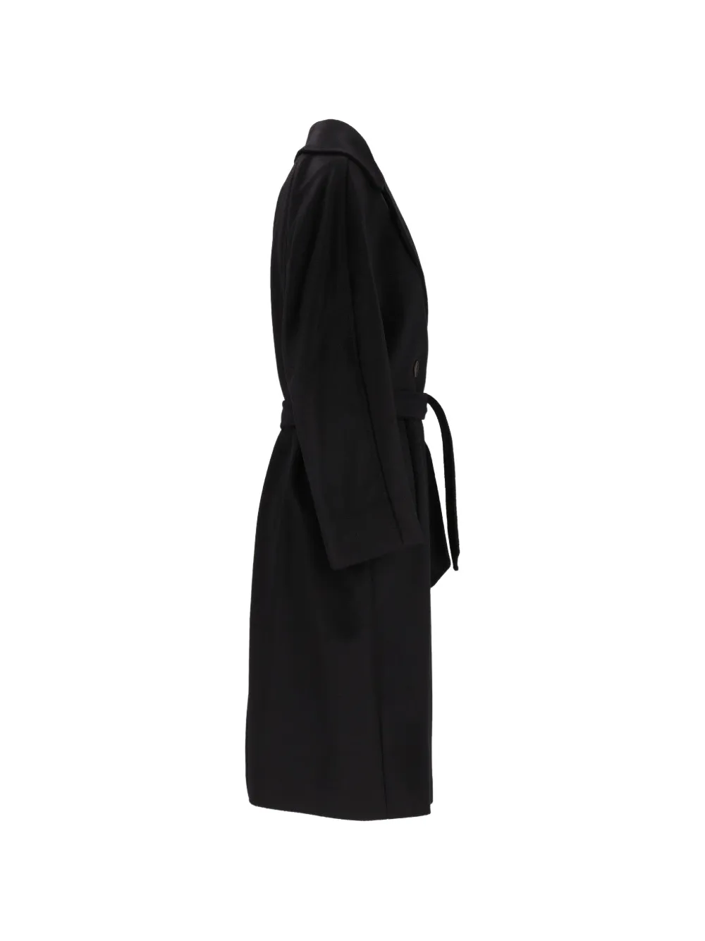 Weekend Max Mara Jas met ceintuur en dubbele rij knopen Zwart
