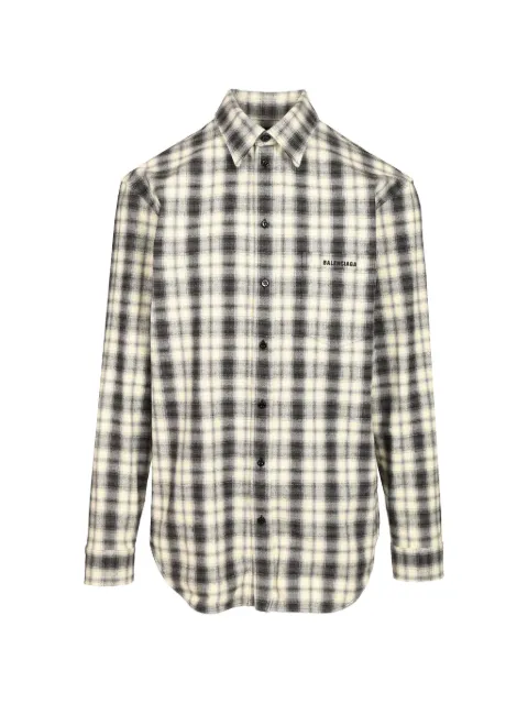 Balenciaga camisa de franela con motivo de cuadros
