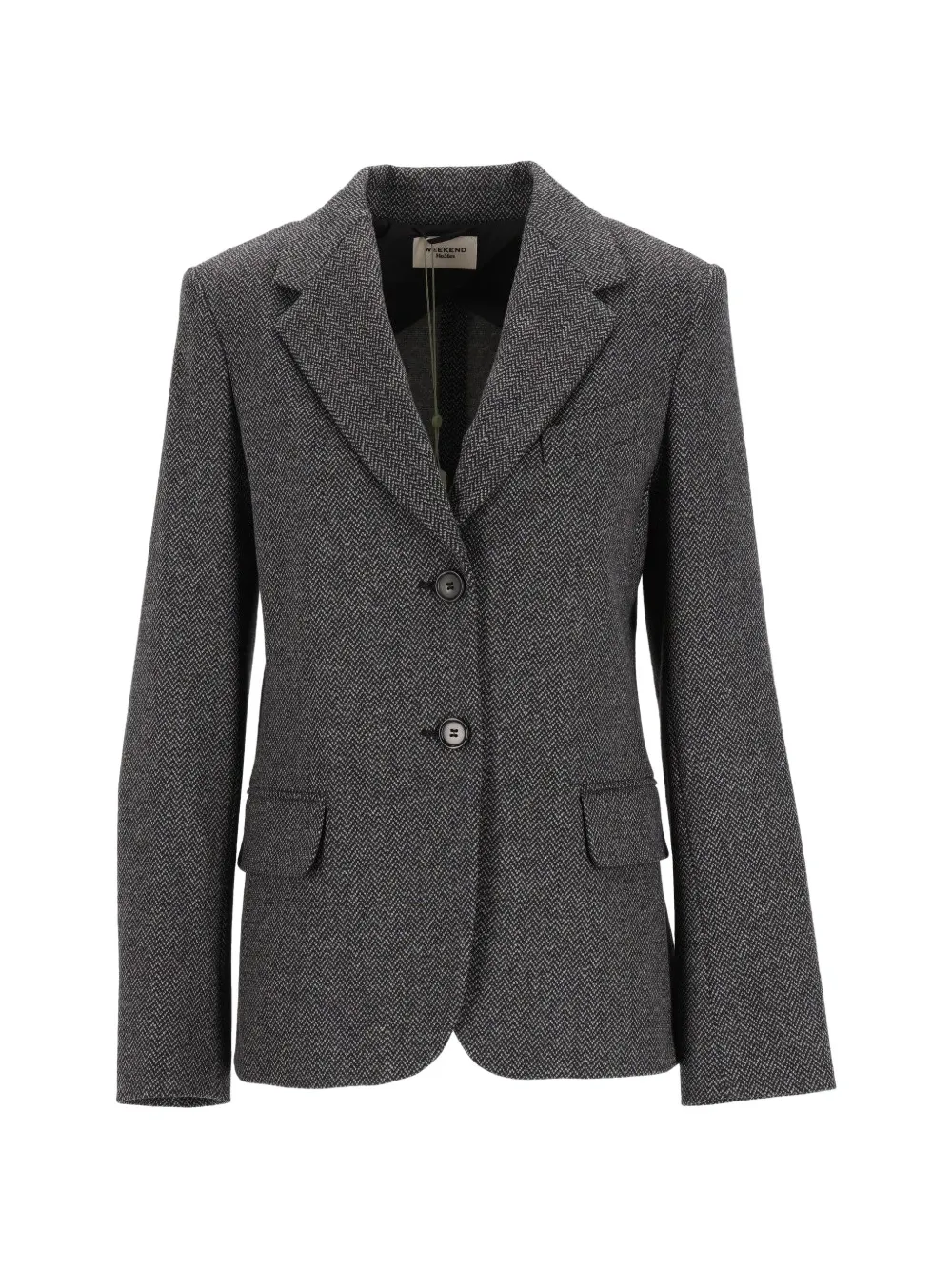 Weekend Max Mara chevron-jacquard single-breasted blazer - Grey