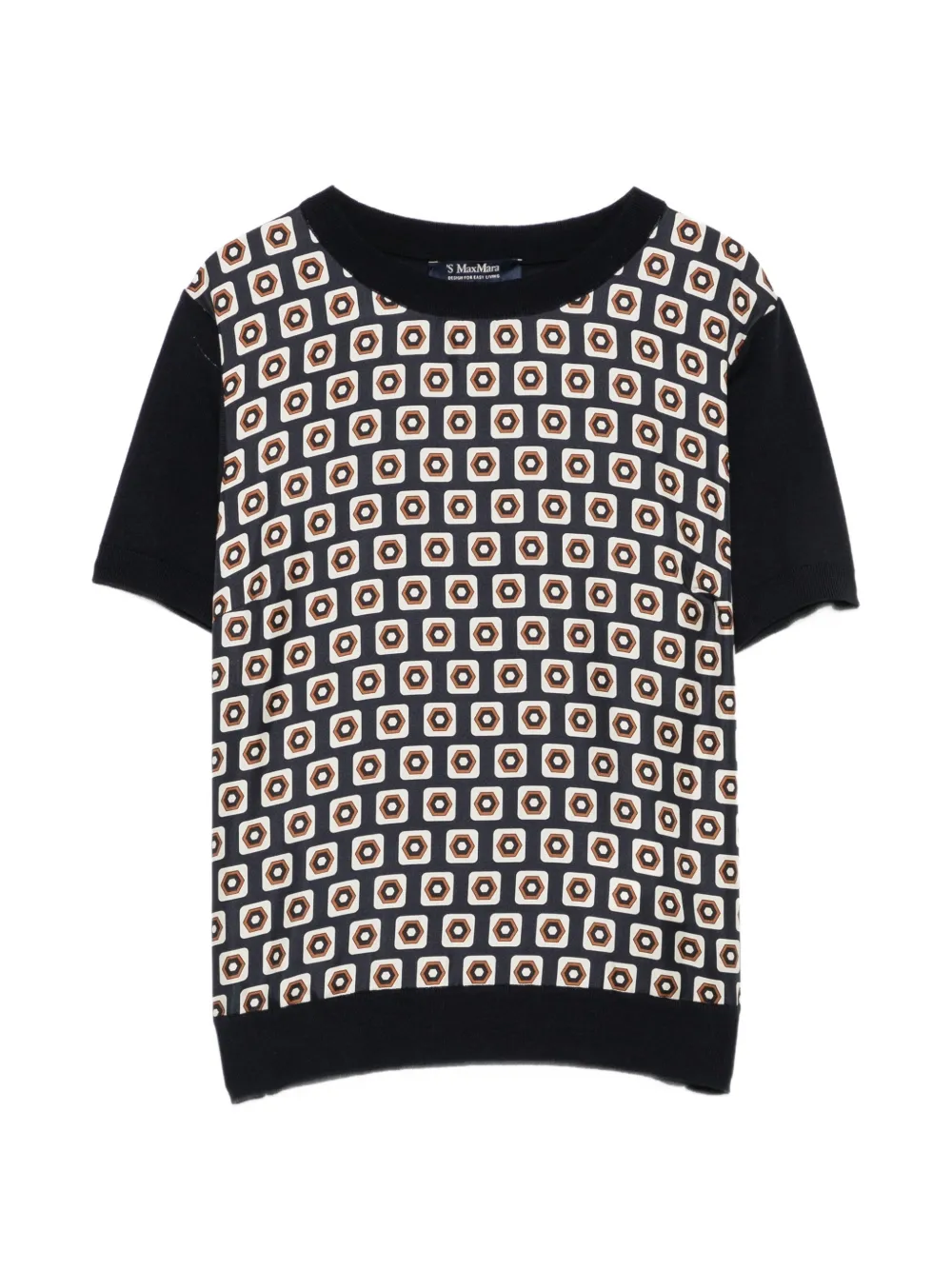 'S Max Mara geometric-print short-sleeve T-shirt - Blu